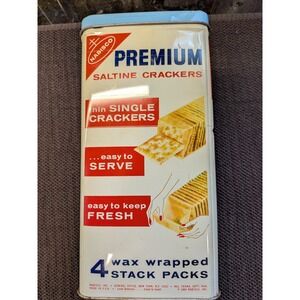 Vintage 1969 Nabisco Saltine Crackers Tin 14oz Advertising Canister
